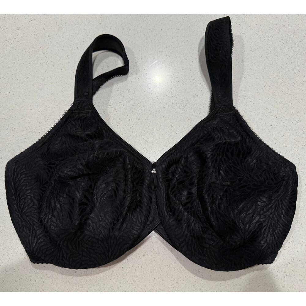 Wacoal Jacquard Full Coverage Underwire Bra in Black‎ 34DDD